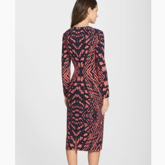 Tie Dye Crepe Midi Sheath Dress - Picture 9 of 11